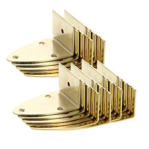 Image of MroMax Picture Photo Frame Metal Brace Bracket Hanger Gold Tone 27 x 26 x 42mm /1.06 x 1.02 x 1.65-inch Large 30pcs