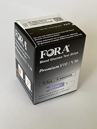 FORA V30 G30 Premium V10 Blood Glucose Test Strips - 50count, Precise Blood Sugar Measurement for Diabetes and Your Diabetic Diet