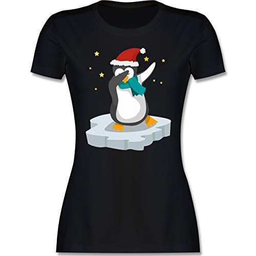 Weihnachten & Silvester - Dab Pinguin Weihnachten - S - Schwarz - l191_Shirt_Damen - L191 - Tailliertes Tshirt für Damen und Frauen T-Shirt