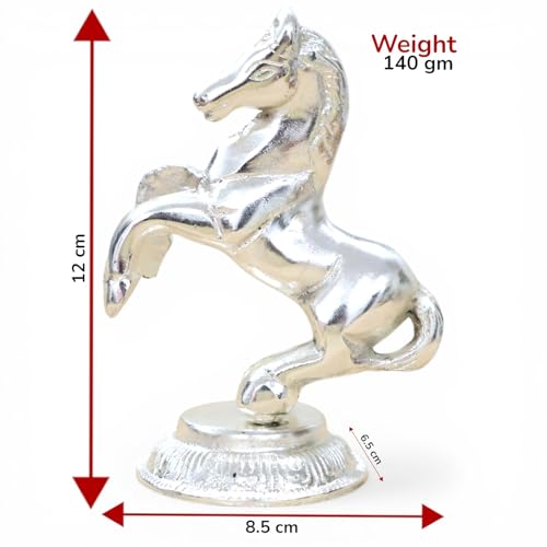 Image of KridayKraft Jumping Horse Metal Statue for Wealth Table Top Figurine for Living Room Bedroom Home Office Animal Decorative Showpiece Feng Shui Vanstu Sculpture for Gift Purpose. (Silver)