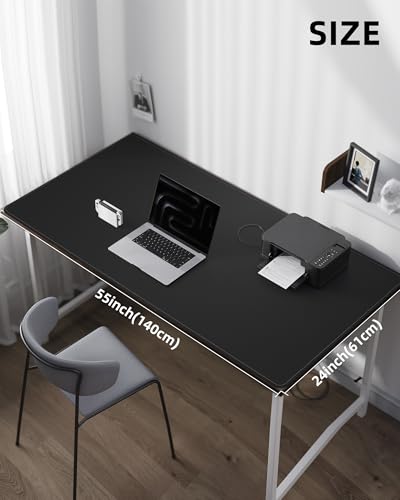 Large Desk Mat 55\"x24\" - Premium Non-Slip Desk Pad, Waterproof and Scratch-Resistant Office Desk Protector, Large Desk pad Workspace Mat for Home and Office(Black)