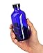 JUVITUS 8 oz Cobalt Blue Glass Boston Round Bottle with Black Phenolic Cone Lined Caps (4 Pack)