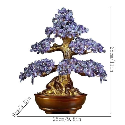 Arbre à argent en améthyste et citrine véritable ornement - 3