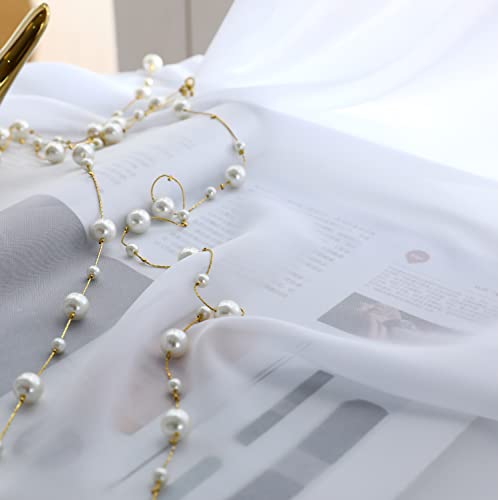 Dreaming Casa DC10808A-1-7 Pure White Curtains 96 Inches Long Sheer Curtains Pinch Pleated Curtains 52 Inch W X 96 Inch L thumb #5