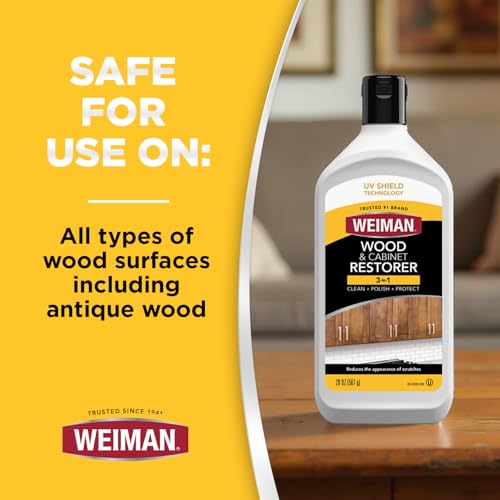 Weiman Wood and Cabinet Restorer 3-In-1 Bundle - Removes Dirt, Residue, Dust, Reduces Scratches, Restore Shine, Prevent Fading, UV Shield Technology, Safe for Antique Wood, Tables, Chairs, Cabinets - image 7