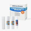 Ultima Green RO Compatible 5 Stage Filter Pack Replacement Filters for Reverse Osmosis Drinking Water System Under Sink RO Kit - Membrane Sold Separately