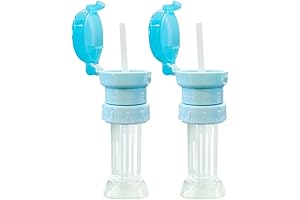 2pcs Spill Proof Water Bottle Twist Cover Cap Safe Drink Straw Sippy...