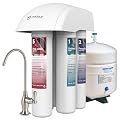 GWS Puroflo PROQ 2 Reverse Osmosis System 5 Stage, Under Sink Water Filtration System, Quick-Change RO Filters Replacement, 50GPD RO Membrane, NSF Brushed Nickel Water Filter Faucet and 4.4G ROTank,
