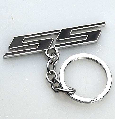 Aimoll 1Pc Chrome Finish Super Sport Ss Key Chain Replacement For Ring Keychain For Chevrolet Chevy (Chrome Black) #TOP4