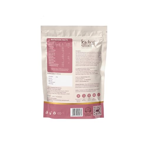 Image of KitchenSmith Jumbo California Almond - Pack of 4 (250gm Each) | Badam Giri, Naturally Sourced Crunchy Badaam & High In Antioxidant | Naturally Sweet & Tasty