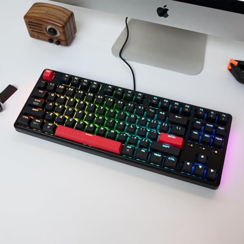 Image of Keychron C3 Pro QMK /VIA Custom Mechanical Keyboard, Hot Swappable Programmable 87 Keys Compact TKL Layout Gasket Mount, RGB Backlight Wired Gaming Keyboard with Brown Switches for Mac /Windows /Linux