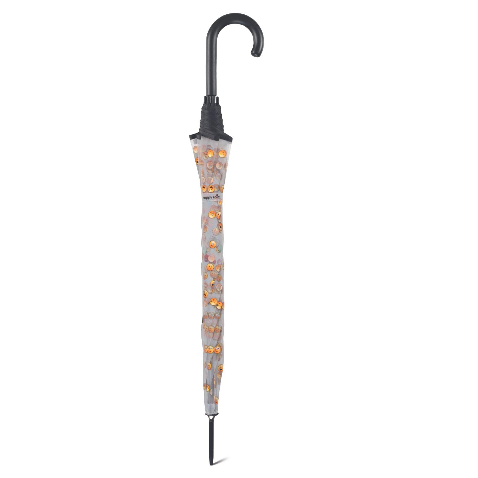 happy rain Essentials Emoticons Transparent Long AC parasol 86 cm przezroczysty czerwony