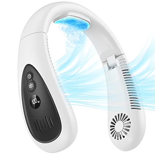 GAITIR Neck Air Conditioner, Portable Neck Fan with Cooling Plate 360°Cooling Airflow, 5000mah Rechargeable USB Fan Hands Free Bladeless Wearable Foldable Mini Fan for Men Women Home Office Outdoor GAITIR Neck Air Conditioner, Portable Neck Fan with Cooling Plate 360°Cooling Airflow, 5000mah Rechargeable USB Fan Hands Free Bladeless Wearable Foldable Mini Fan for Men Women Home Office Outdoor