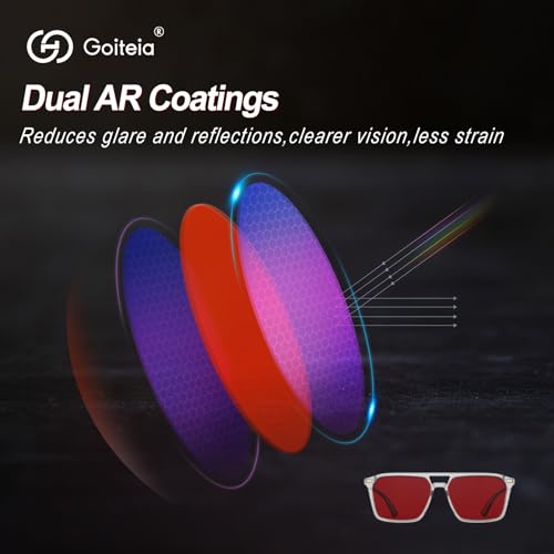 Image of Goiteia Orange Blue Light Blocking Glasses-Retro 70s Blue Light Glasses for Men Women, Easier Sleep and Migraine Relief