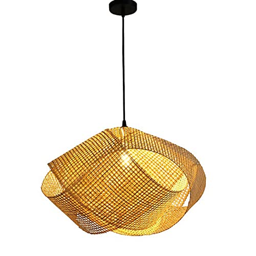 Luminaire en rotin pour salle à manger avec cage en osier ajustable