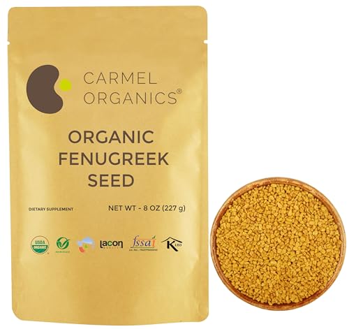 Image of CARMEL ORGANICS Fenugreek /Methi Seeds (Whole, 227 Grams) | Jaivik Bharat Certified