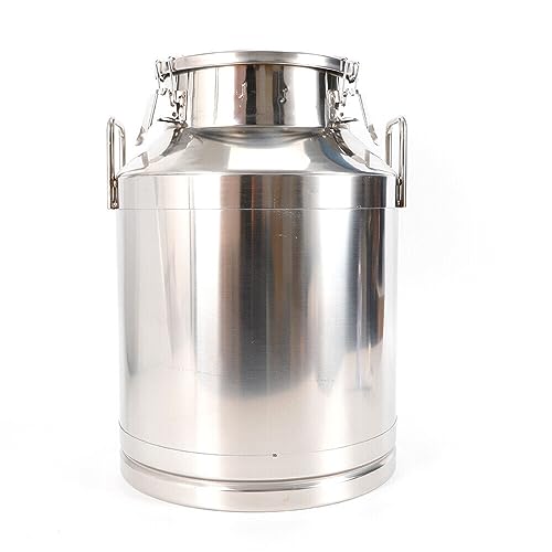LIYUANJUN 50L /13.2Gallon Stainless Steel Milk Can, Milk Bucket with Sealed Lid Large Capacity Wine Oil Liquid Storage Can Heavy Duty Independent Embedded Bucket