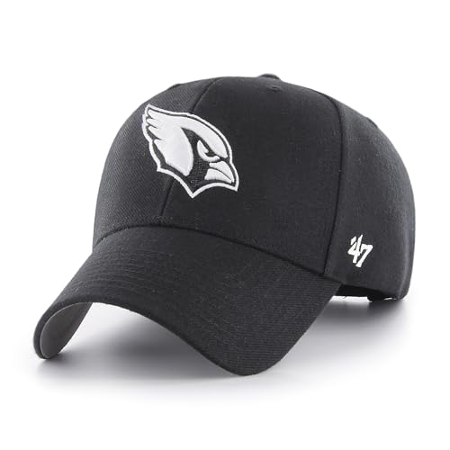 '47 NFL Arizona Cardinals MVP Unisex-Baseballkappe, Verstellbarer Klettverschluss, Einheitsgröße, Team Logo, Farbe Schwarz