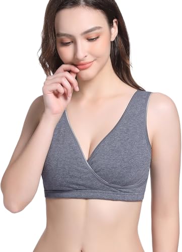 Image of CAKYE 4 Pack Nursing Bras for Breastfeeding Maternity Cotton Sleep Bralette