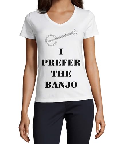 T-shirt banjo col en V fini les hauts rêches optez pour le coton