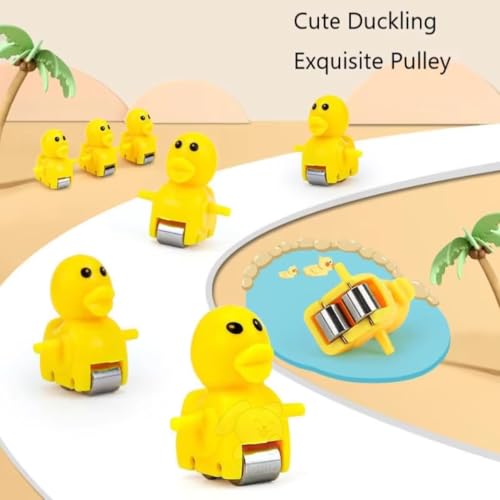 Image of Slide Toy Race Duck Track Set, Funny Automatic Stair-Climbing Ducklings Cartoon Roller Coaster Escalator Toy with Flashing Lights & Music