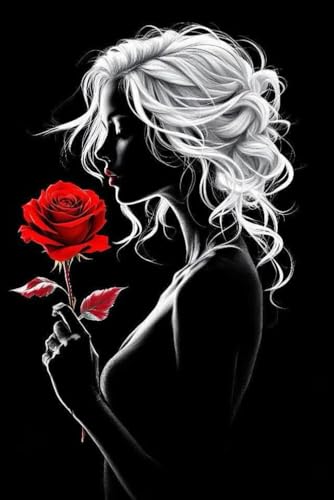Red Rose Elegance Notebook-60 Pages,Grid Paper