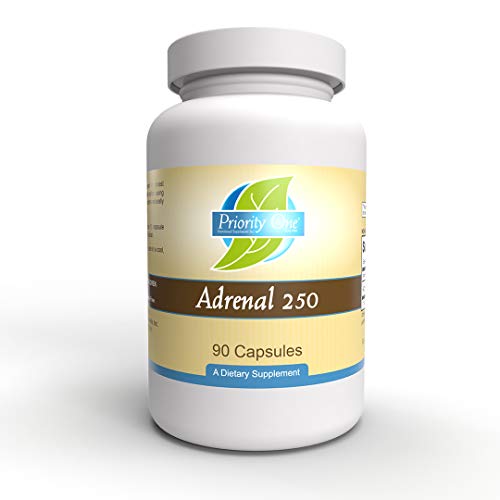 PRIORIDAD Uno vitaminas Adrenal de 250 mg 90 Cápsulas de apoyo Suprarrenales