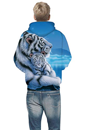 Gludear Boys’ Girls’ Novelty Galaxy Hoodies Sweatshirts Pullover,Tiger,7-8T #TOP3