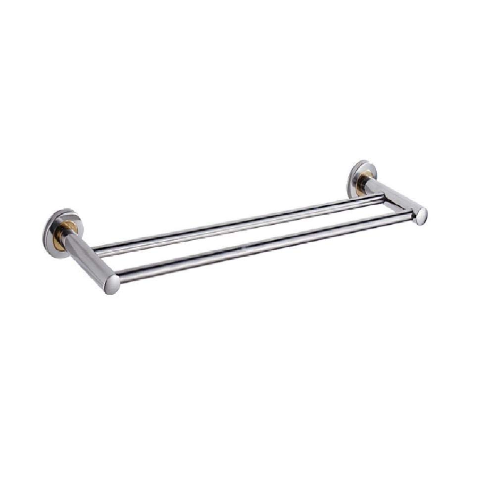 Porte-serviettes double tige en acier inoxydable SUS304 finition miroir brillant
