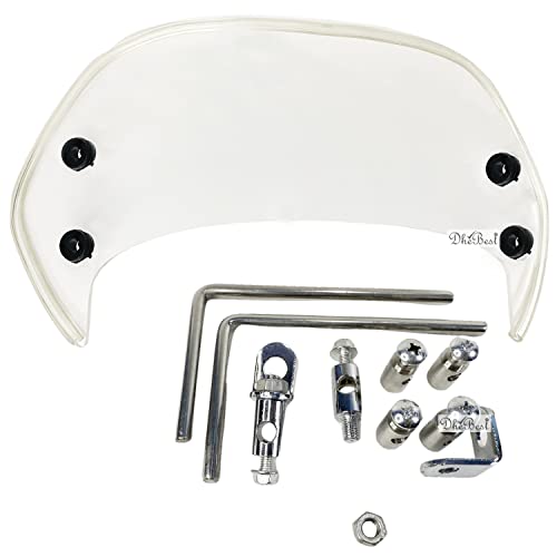 Image of Dhe Best Bike Visor Windshield /Wind Deflectors with Fittings White Compatible for TVS Jupiter