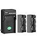 SUPON 2 Pack Replacement NP-F550 Battery with Charger Compatible for Sony NP-F970,NP-F550,NP-F570,NP-F330,NP-F530 (2xNP-F550 with Charger)