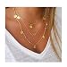 Produktbild Anglacesmade Layered Choker Halskette Gold Coin Necklace Disc Necklace Beads Station Chain Coin Pendant Necklace Bohemia Jewelry for Women and Girls