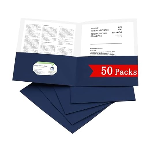Zzrywuty 50 Packs Two Pocket File Folders with Business Card Slot,Textured Paper,Letter Size,Holds 100 Plus Sheets for School,Office,Business,Royal Blue