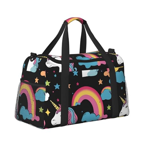 unicorn accessories Print Foldable Carry On Tote Large Capacity Hand Carry Bag for Airplane Weekend Getaways3