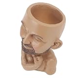 Qudinip Macetero de Resina con Orificio de Drenaje para Interior y Exterior, 19cm (Color Oscuro)