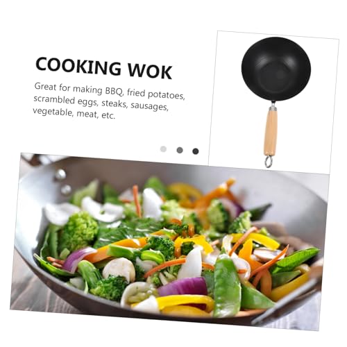 Wok de hierro pequeño antiadherente para cocina miniatura 5