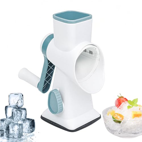 YANDEA Ice Shaver and Snow Cone Machine, Hand Crank Ice Crusher Rotary, Manual Shaved Ice Machine, Household Premium Protable Small Slushie Machine for All Ice Cubes - BPA Free