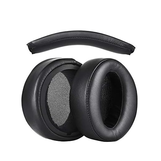 MDR-XB950BT öronkuddar ersättning öronkuddar kuddar reparationsdelar kompatibla med Sony MDR-XB950N1 MDR-XB950B1 MDR-XB950AP MDR-XB950/H trådlösa Bluetooth-hörlurar. (pannband + öronkuddar svart)