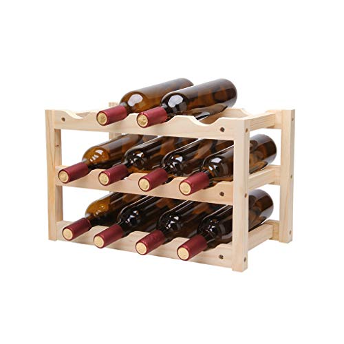 Soporte para botellas de vino de madera 12 botellas miniatura 5
