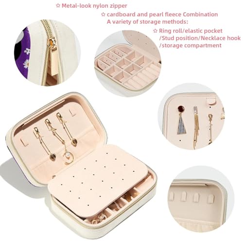 Bagues et colliers emmêlés ? Solutions avec la boîte à bijoux panda violet spacieuse - 4
