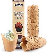 220 peças de forros de cupcake de tulipa para copos de cozimento, embalagens de cupcake à prova de gordura em tamanho padrão, parchme...