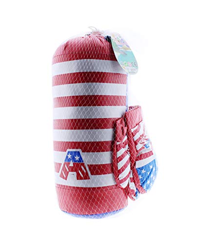 Grupo K-2 Wonduu Saco Y Guantes De Boxeo Infantil para Niñ@s Saco Rayas Blanco Y Rojo USA