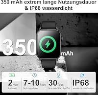 Smartwatch Damen Herren,Smartwatch mit Telefonfunktion,1.85"HD Fitnessuhr,Smart Watch for Women mit 110+ Sportmodi,IP68 Fitness Tracker Herzfrequenz/SpO2/Schrittzähler & Schlafmonitor für iOS Android – Ansicht 5