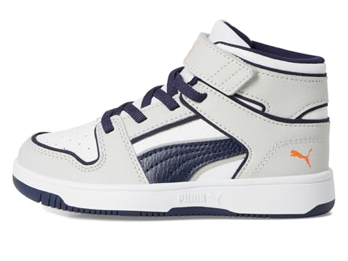 PUMA Unisex-Child Rebound Layup Mid Hook and Loop Shoes (Little Kid) Sneaker4