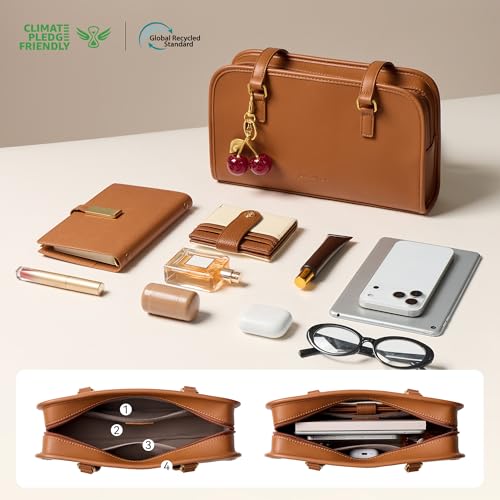 Image of BOSTANTEN Shoulder Bag with Cherry Charm Vegan Leather Purse for Women