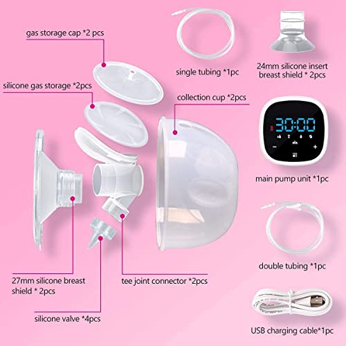 Wearable Electric Breast Pump Strong Suction Hands Free Breast Pump Double Breastpump Spill-Proof Quiet Portable Wireless Breastfeeding Pump in-Bra Breast Pump, BPA Free - Thumbnail 6