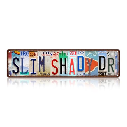 Vintage Slim Shady Dr Wall Decor Street Signs Metal Tin Signs 16 x 4 Inches