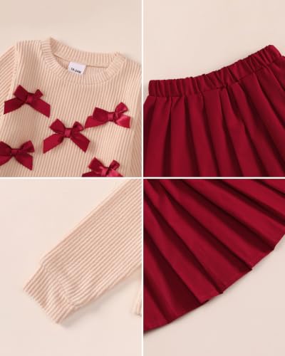 Image of Renotemy Toddler Girls Outfits Winter Little Girl Clothes Skirt Set 18M-6Y