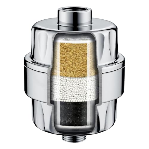 BRIGHT SHOWERS Shower Filter, High Output Shower Head Filter, 3-Stage