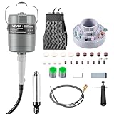 VEVOR Flex Shaft Grinder, 150W 23000RPM Electric Flex Shaft Rotary Tool, Foot-Pedal Control Hanging Carver Grinder with 112PCS Accessory Kit for Sanding Buffing Polishing Cutting